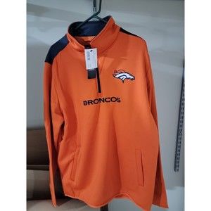 NFL Team Apparel Men's Denver Broncos 1/4 Zip Pullover XL warm